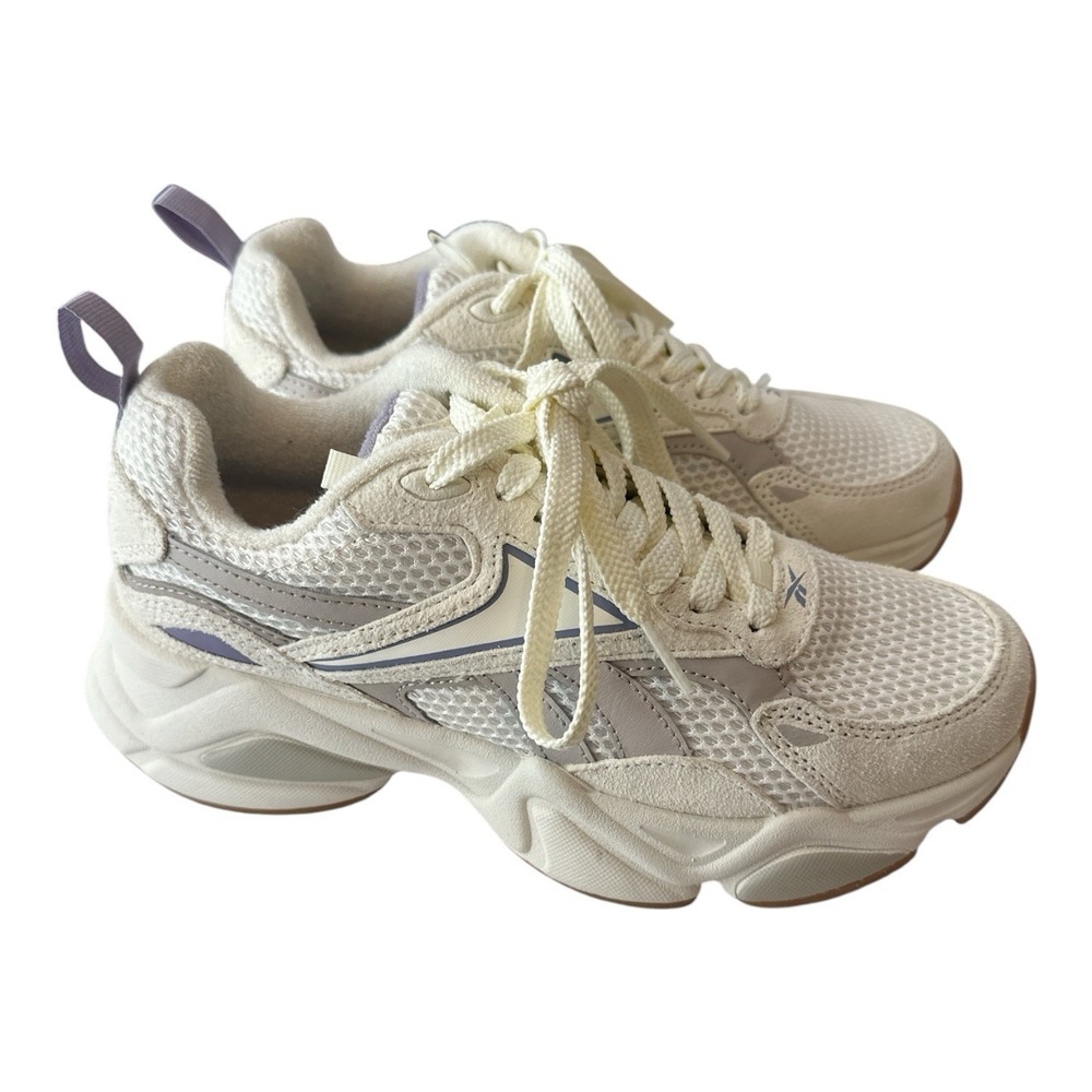 Reebok Charge Sneakers Shoes Women Size 8 Cream Lavender Athrisure Chunky